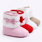 Hand-Knitted Bowknot Fleece Snow Boots ***FREE INSURED SHIPPING.