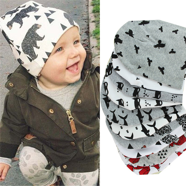 Cartoon Animal Double Printed Cotton Knit Beanies ***FREE INSURED SHIPPING.