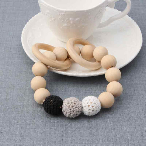 Natural Round Wood Bracelet Teether Toy ***FREE INSURED SHIPPING.