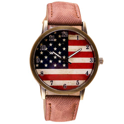 Fashion Womens Watches US Flag