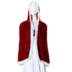 Deluxe Red Velvet Christmas Hooded Cape Cloak