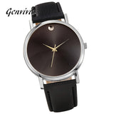 Genvivia Brand New 2017 Fashion watches Womens no number Retro Design Leather Band Analog Alloy Quartz dress watch Wrist Watch